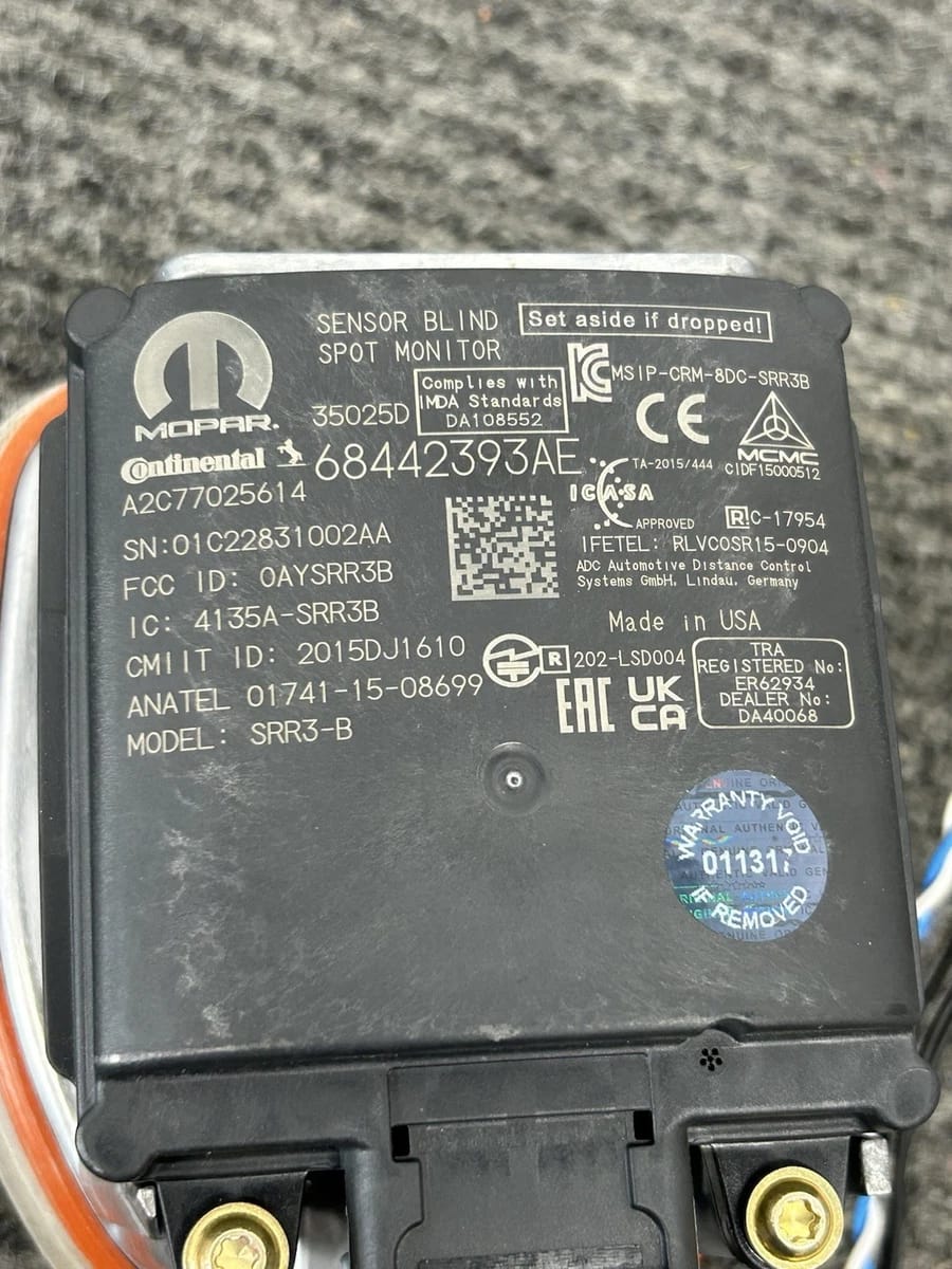 Dodge Ram 2500 3500 Tail Light Blind Spot Radar Right Module OEM 2019 - 2023