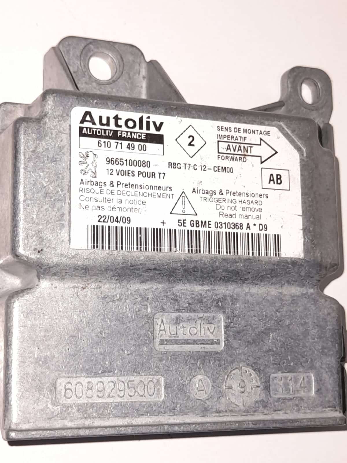 Citroen C-Elysee Airbag Beyni Pejo 308