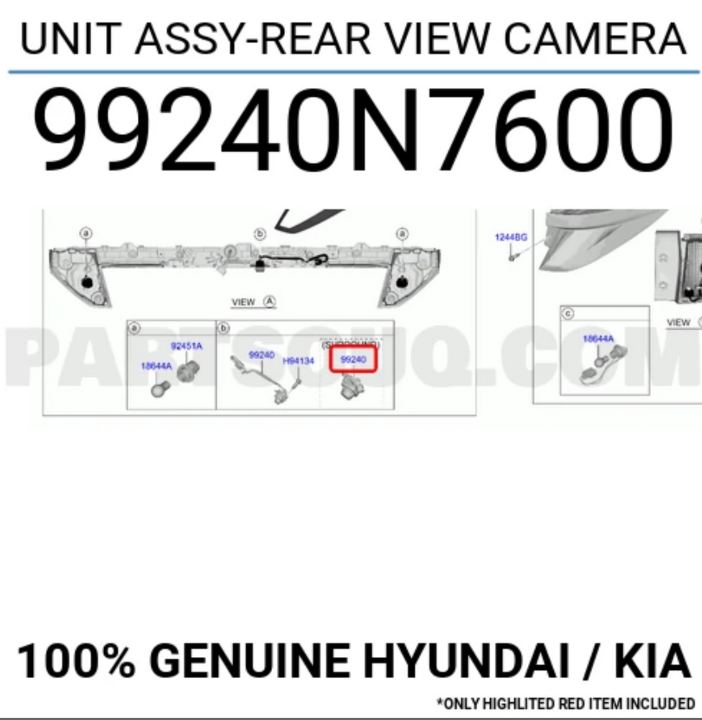 HYUNDAI TUCSON ARKA KAMERA 2020-2024 99240N7600 ORİJİNAL