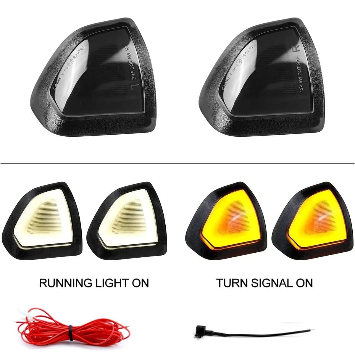 LED Side Towing Mirror Turn Signal DRL Lights For Dodge Ram 1500 2500 3500 4500